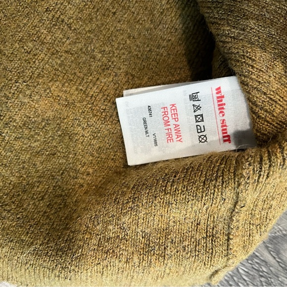 WHITE STUFF UK-HYGGE JUMPER crewneck sweater in olive green/mustard yellow - Picture 8 of 8